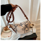 Printed Crescent Shoulder Bag