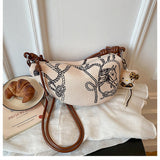 Printed Crescent Shoulder Bag