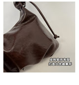 Women's Brown Ruched Shoulder Bag