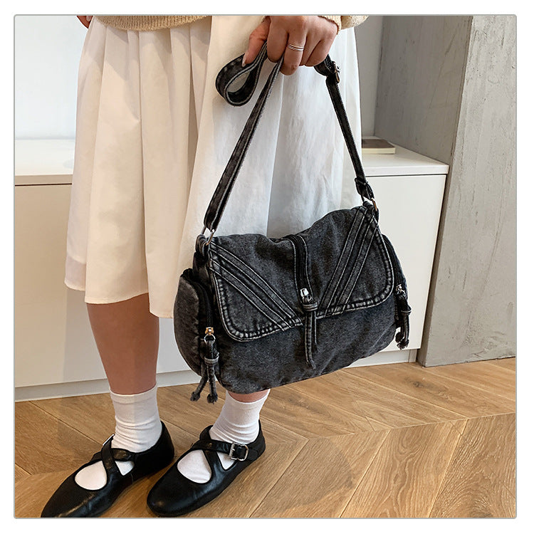 Women's Vintage Denim Shoulder Bag