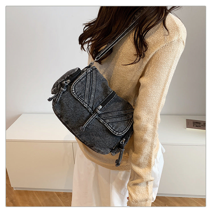 Women's Vintage Denim Shoulder Bag