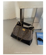 Woven Chain Strap Shoulder Bag