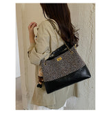 Woven Chain Strap Shoulder Bag