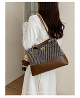 Woven Chain Strap Shoulder Bag