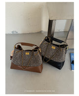 Woven Chain Strap Shoulder Bag