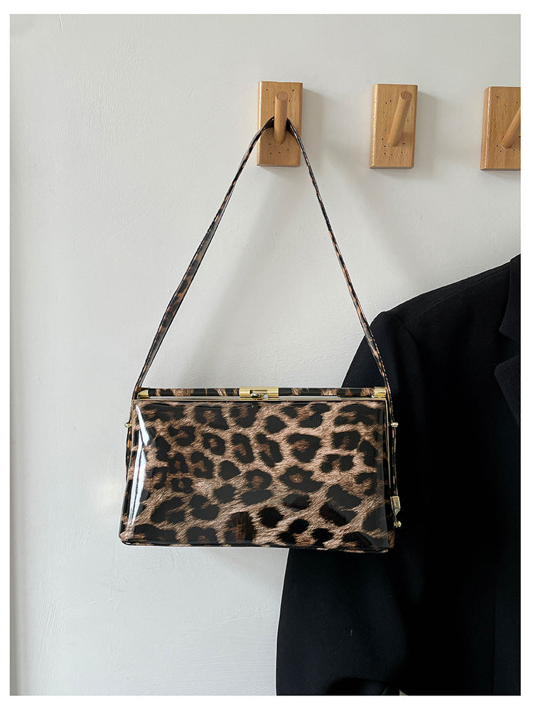 Women’s Leopard Print Structured Shoulder Bag