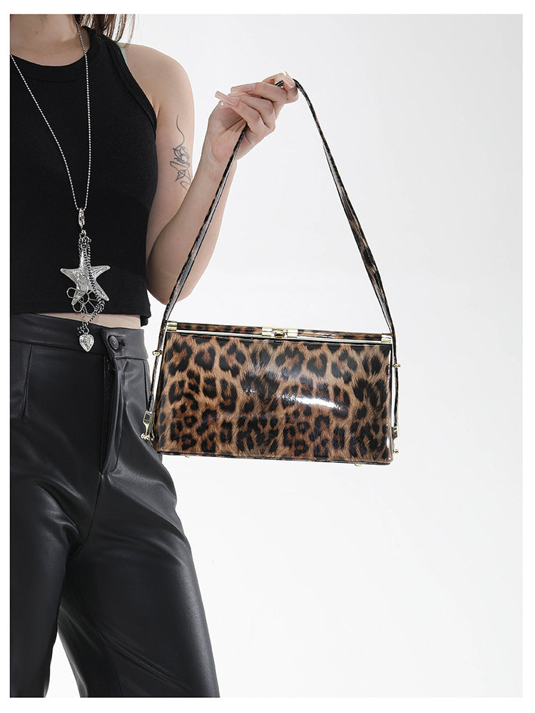 Women’s Leopard Print Structured Shoulder Bag
