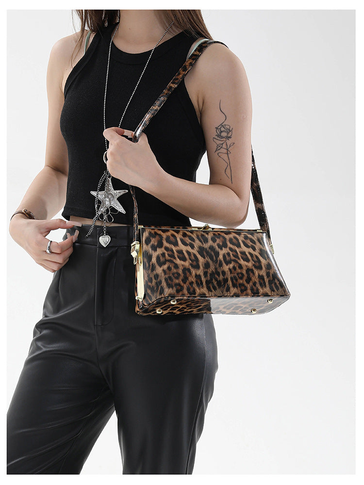 Women’s Leopard Print Structured Shoulder Bag