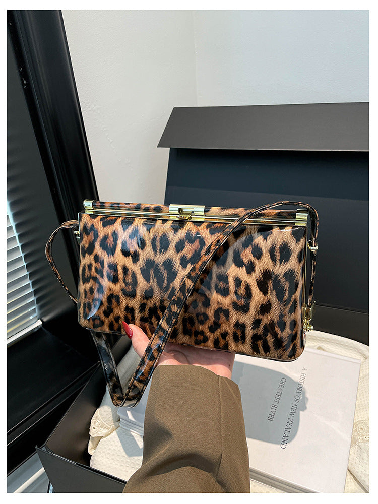 Women’s Leopard Print Structured Shoulder Bag