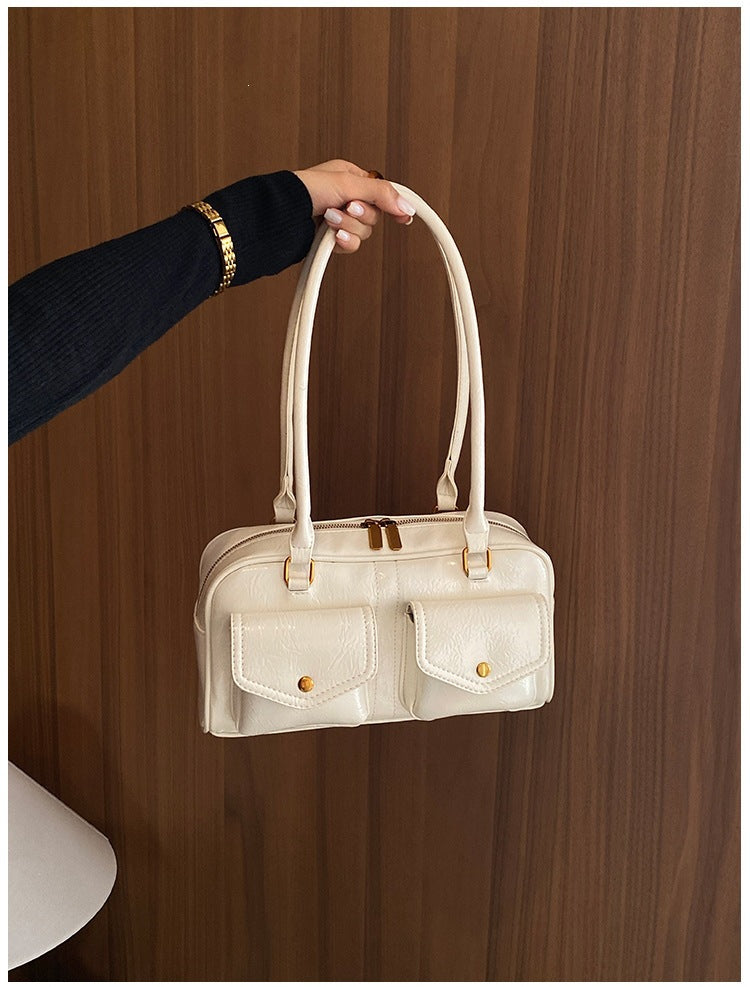 Women’s Structured Shoulder Bag with Pockets