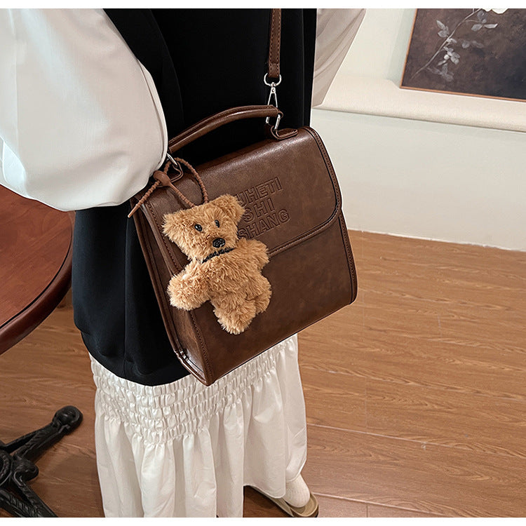Women’s Brown Structured Shoulder Handbag
