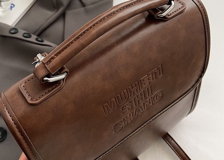 Women’s Brown Structured Shoulder Handbag