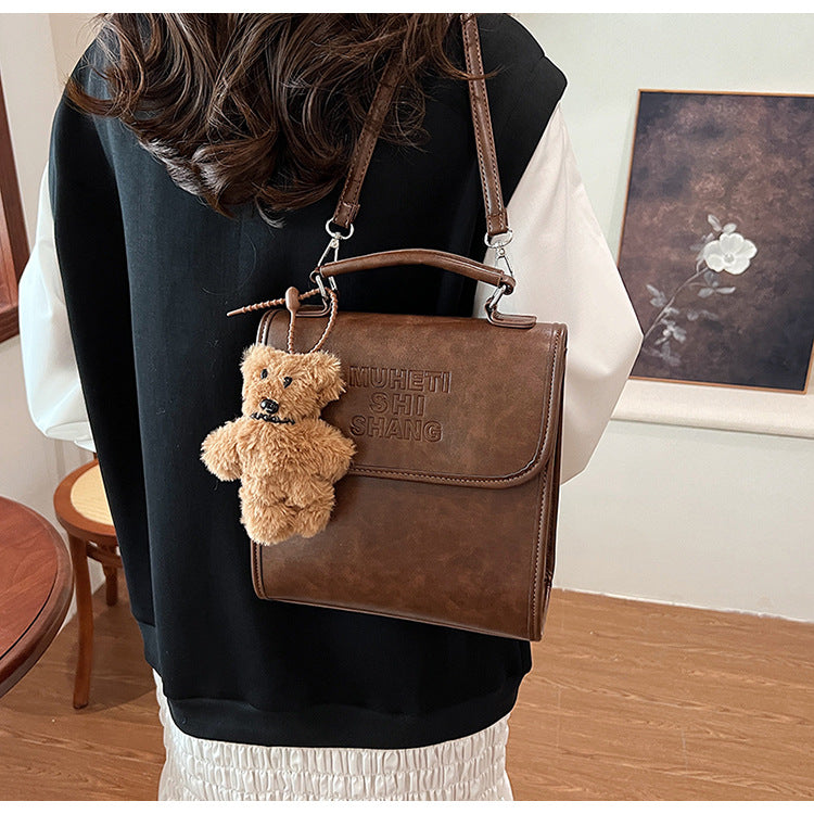 Women’s Brown Structured Shoulder Handbag