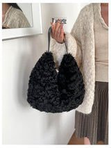 Women's Textured Faux Fur Shoulder Bag