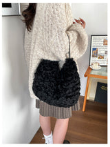 Women's Textured Faux Fur Shoulder Bag