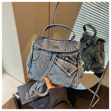Women's Denim Handbag with Top Handle