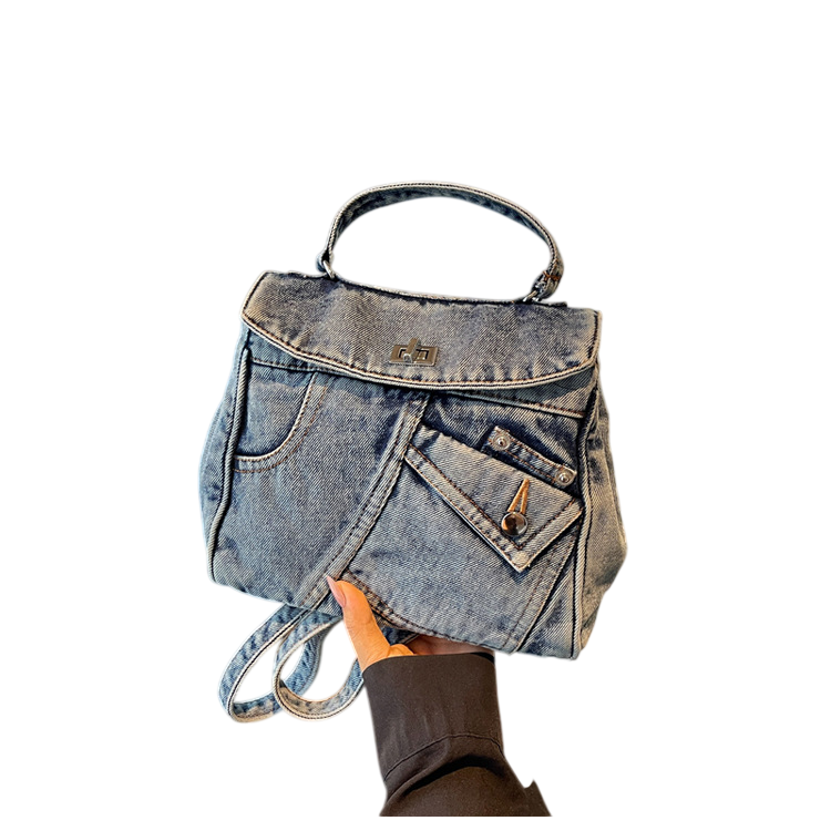 Women's Denim Handbag with Top Handle