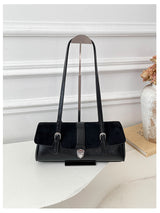 Women's Vintage Shoulder Bag with Buckle Closure