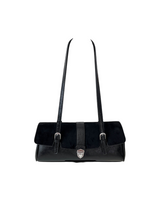 Women's Vintage Shoulder Bag with Buckle Closure