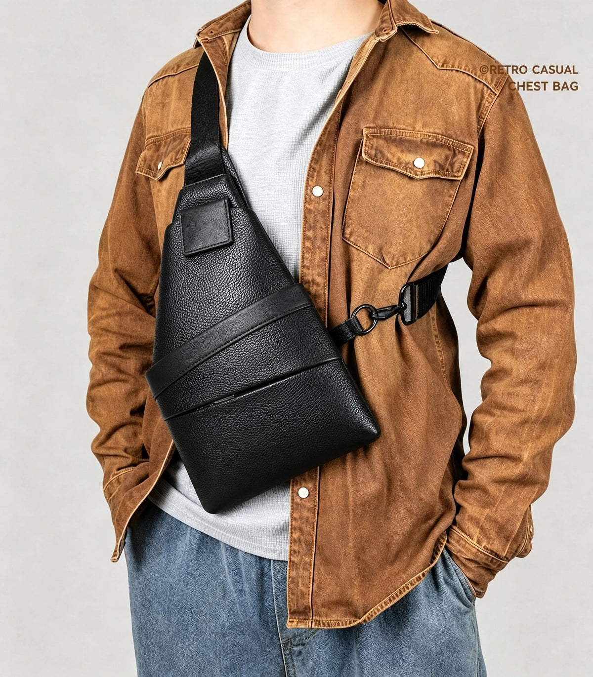 Men's Crossbody Sling Bag with Adjustable Strap