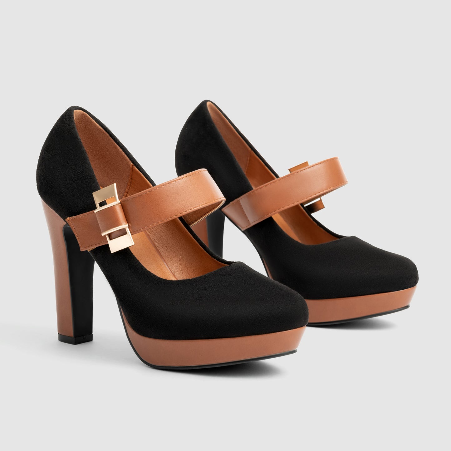 Platform Heels with Double Buckle Strap