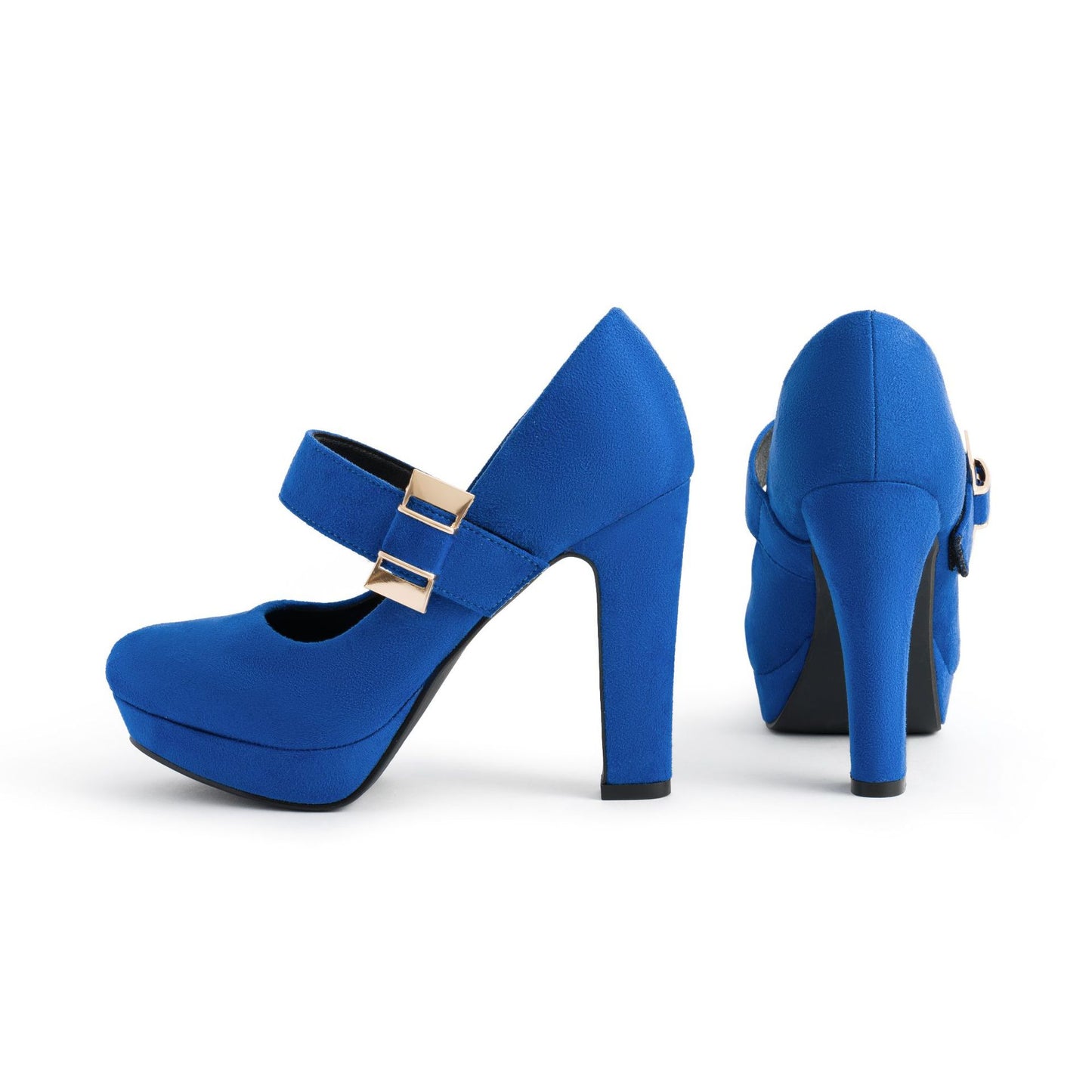 Platform Heels with Double Buckle Strap