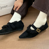 Faux Fur-Lined Pointed Toe Sandal