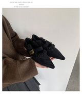 Faux Fur-Lined Pointed Toe Sandal