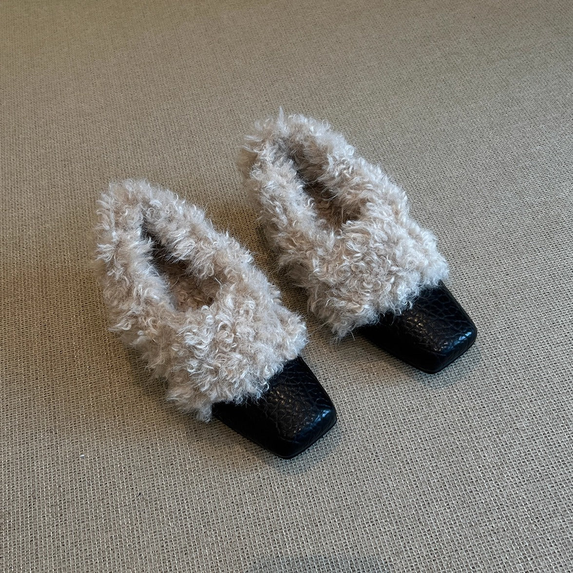 Cozy Faux Fur Heeled Shoes