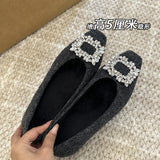 Womens Flats with Crystal Buckle