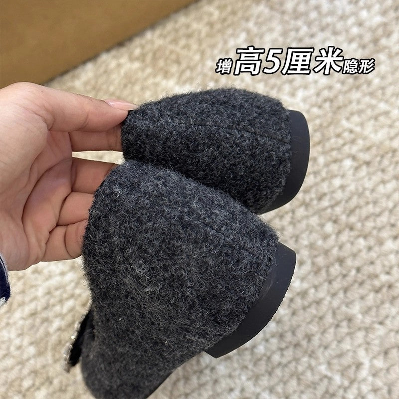 Womens Flats with Crystal Buckle