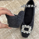 Womens Flats with Crystal Buckle