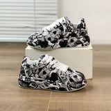 Graffiti Print Platform Sneakers