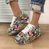 Graffiti Print Platform Sneakers