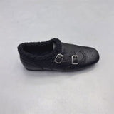 Faux Leather Brogue Shoes with Buckle