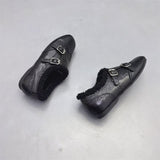 Faux Leather Brogue Shoes with Buckle