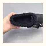 Faux Leather Brogue Shoes with Buckle