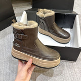 Trendy Faux Leather Ankle Boots