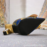 Gold Floral Embellished Heels