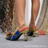 Gold Floral Embellished Heels