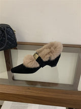Pointed Toe Boot with Fur Trim