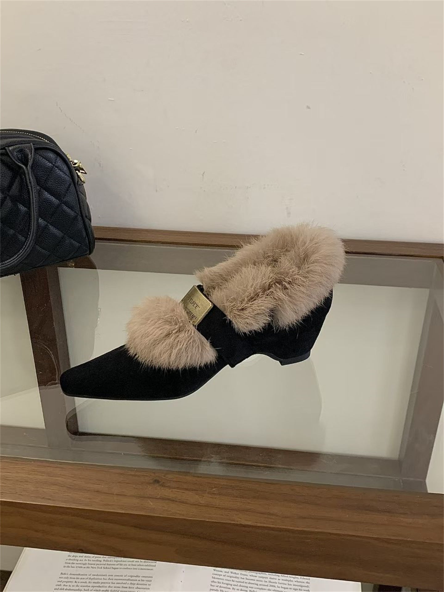 Pointed Toe Boot with Fur Trim