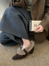 Pointed Toe Boot with Fur Trim