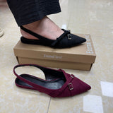 Pointed Toe Flat with Buckle Detail