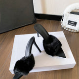 Cozy Faux Fur Pointed Toe Flats