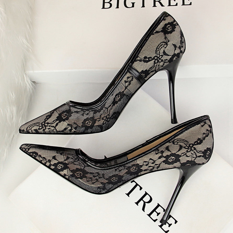Elegant Lace High Heel Pumps