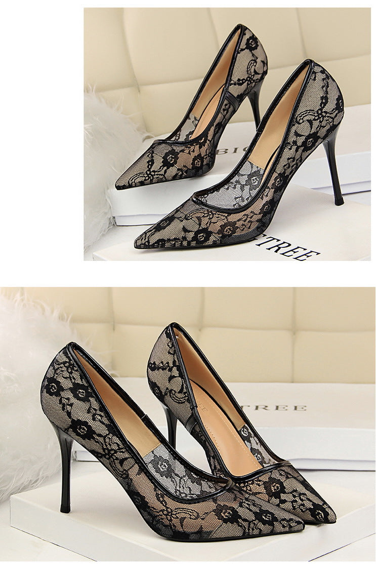 Elegant Lace High Heel Pumps