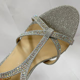 Sparkling Silver Strappy High Heels