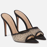 Mesh Pointed-Toe Heels