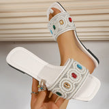 Pearl and Gem Slide Sandals